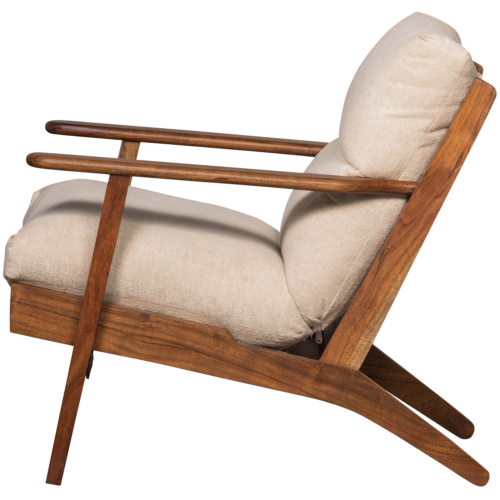 Fauteuil Houston Bouclé / Acaciahout - Naturel - Afbeelding 5