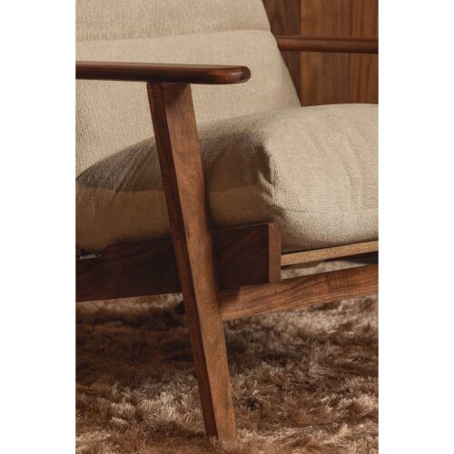 Fauteuil Houston Bouclé / Acaciahout - Naturel - Afbeelding 3