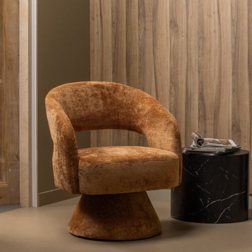 Draaifauteuil Ebba Chenille - Terra - Afbeelding 2