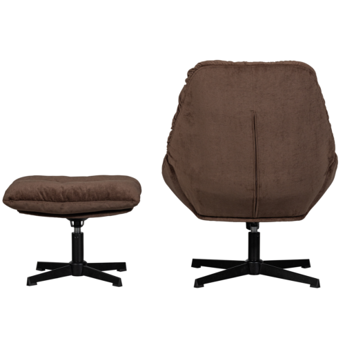 Draaifauteuil Yaro met Hocker - Espresso - Afbeelding 5