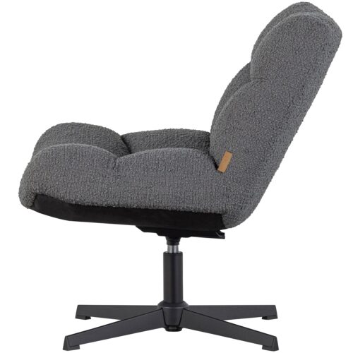 Draaifauteuil Vinny Bouclé - Antraciet - Afbeelding 4