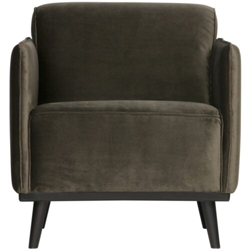 Fauteuil Statement met armleuning Fluweel  - Warm Groen