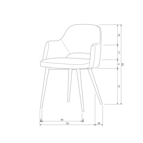 Eetkamerstoel Ferdy Rib - Pearl - Afbeelding 9