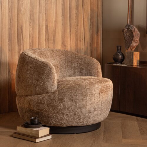 Draaifauteuil Woolly Chenille - Zand - Afbeelding 2