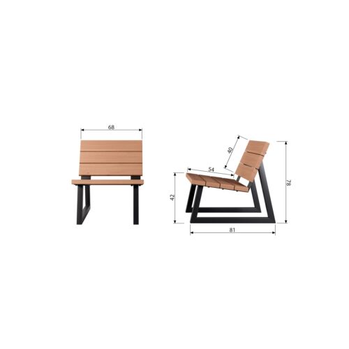 Tuin Fauteuil Banco Hout en Metaal - Afbeelding 8