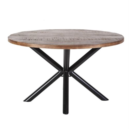 Ronde Eettafel Oscar mangohout met kruispoot Naturel 130cm - Afbeelding 13